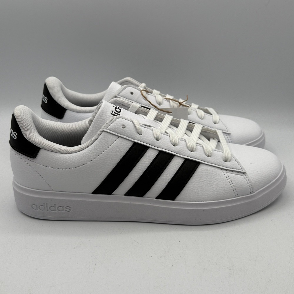Adidas Grand Court 2.0 Sneakers Men 9 White Black Cloudfoam Comfort GW9195